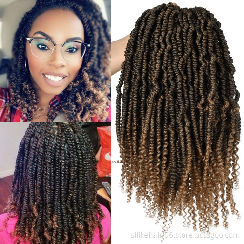 Passion Spring Twists Synthetic Crochet Hair Extensions 12 18 inch Ombre Crochet hair  Fluffy Curly Bomb Twist passion twist